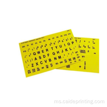 Braille dengan pelekat papan kekunci cetak besar digabungkan